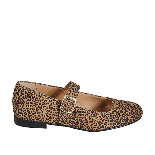 Ballerinas Woman 42 in Suede Leopard printed GHIGO