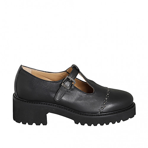 highfronted shoes Woman 32 in Leather Black GHIGO