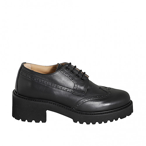 Women's shoes Woman 46 in Leather Black GHIGO