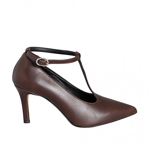 Pumps Woman 34 in Leather Brown GHIGO
