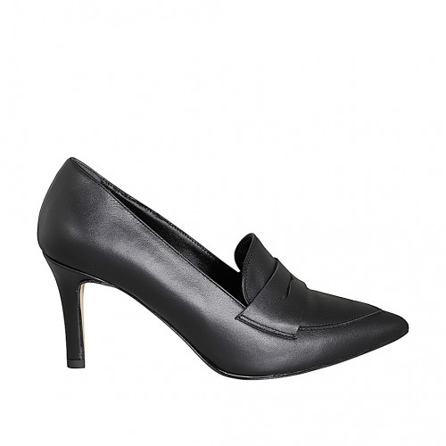 Mokassins Damenschuhe 44 in Leder Schwarz GHIGO