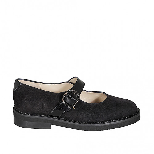 Ballerinas Woman 44 in Suede Black GHIGO