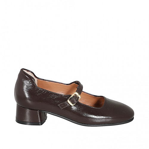 Pumps Woman 45 in Patent leather Brown GHIGO