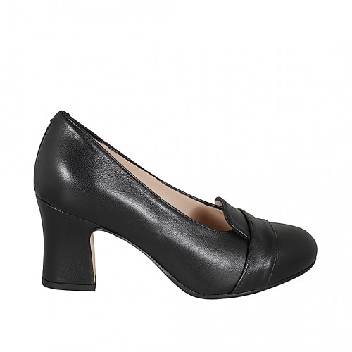 Loafers Woman 33 in Leather Black GHIGO