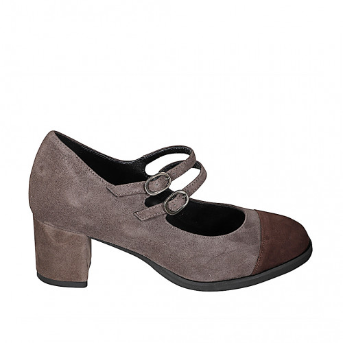 Pumps Woman 32 in Suede Brown GHIGO