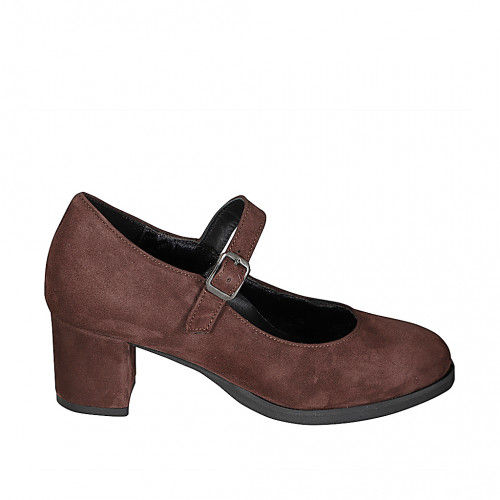 Pumps Woman 45 in Suede Brown GHIGO