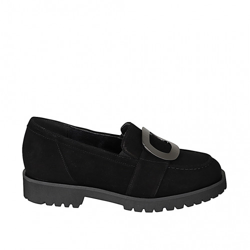 Mokassins Damenschuhe 43 in Wildleder Schwarz GHIGO